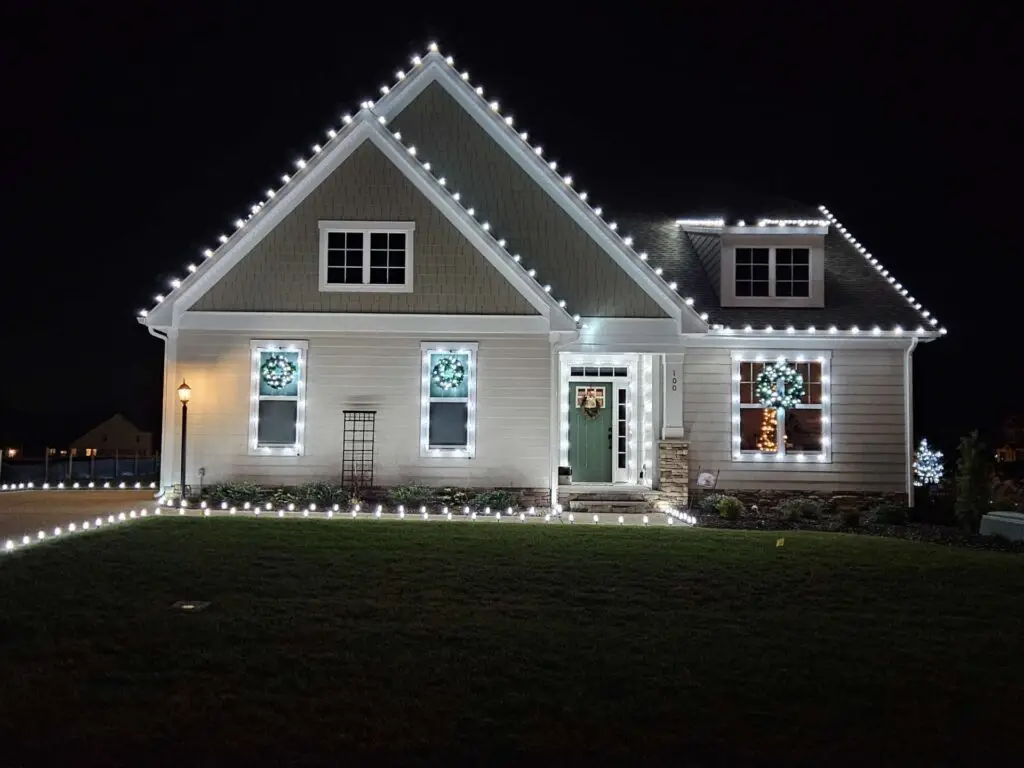 Simple House with White Lights