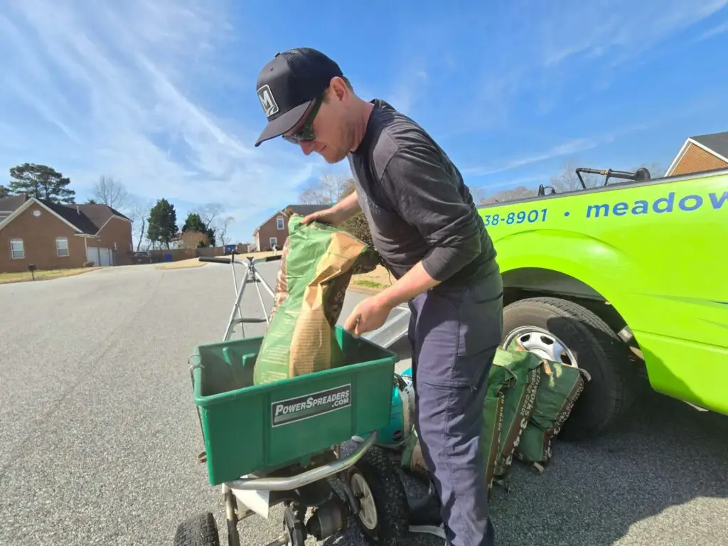 Soil in Spreader near Truck