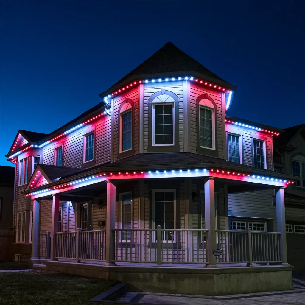 White and Red Lights on White House
